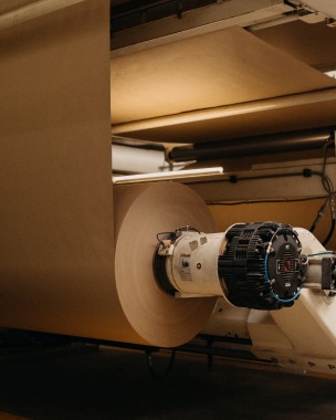 Paper reel on a machine